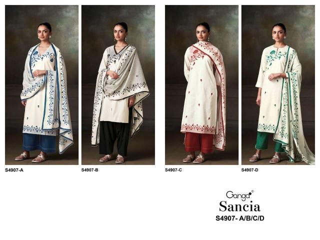 Ganga sancia 4907 floral print dress materials from wholesalers